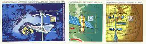 Germany - East 1972 International Meteorological Meeting set of 3 perf m/sheets unmounted mint, SG MS E1465, stamps on , stamps on  stamps on weather, stamps on  stamps on maps, stamps on  stamps on satellites
