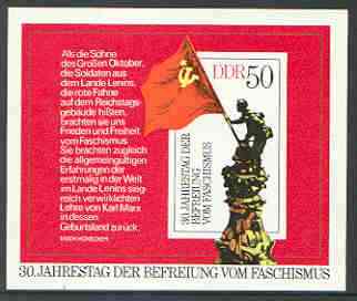 Germany - East 1975 30th Anniversary of Liberation m/sheet unmounted mint, SG MS E1758, stamps on constitutions, stamps on flags