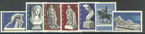 Greece 1967 Greek Sculpture set of 7 unmounted mint SG 1038-44*, stamps on , stamps on  stamps on sculpture, stamps on carpentry