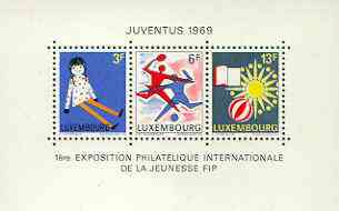 Luxembourg 1969 'Juventus 69' Junior International Stamp Exhibition m/sheet unmounted mint SG MS 835