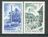 Luxembourg 1966 European Centre set of 2 unmounted mint, SG 788-89*, stamps on tourism, stamps on bridges, stamps on civil engineering, stamps on monuments