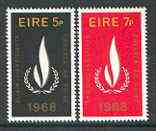 Ireland 1968 Human Rights Year set of 2 unmounted mint, SG 263-64*, stamps on human rights