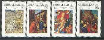 Gibraltar 1968 Christmas (Paintings by Durer) set of 4 unmounted mint, SG 412-15*, stamps on , stamps on  stamps on christmas, stamps on arts, stamps on durer, stamps on  stamps on renaissance