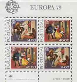 Portugal 1979 Europa perf m/sheet unmounted mint SG MS 1753, stamps on europa, stamps on postal, stamps on postman