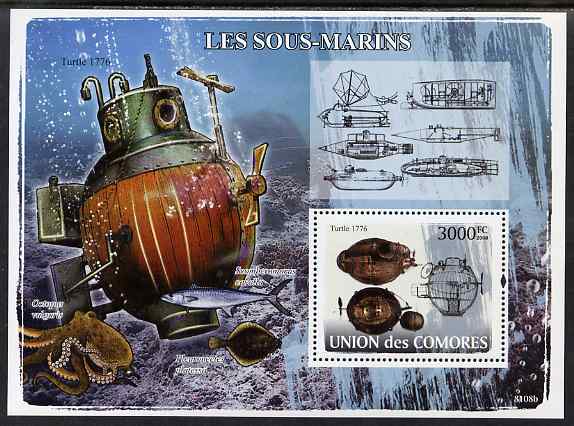 Comoro Islands 2009 Submarines perf s/sheet unmounted mint, Michel BL445, stamps on , stamps on  stamps on transport, stamps on  stamps on ships, stamps on  stamps on submarines, stamps on  stamps on octopus