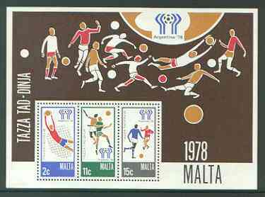 Malta 1978 Football World Cup perf m/sheet unmounted mint, SG MS 604, stamps on , stamps on  stamps on football, stamps on  stamps on sport