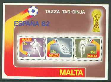 Malta 1982 Football World Cup m/sheet unmounted mint, SG MS 697, stamps on , stamps on  stamps on football, stamps on  stamps on sport