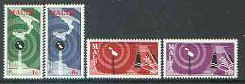 Malta 1977 World Telecommunications Day set of 4 unmounted mint, SG 580-83*, stamps on , stamps on  stamps on communications, stamps on maps, stamps on radio, stamps on aviation