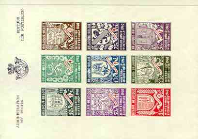 Belgium 1940 Winter Relief (Arms) imperf m/sheet unmounted mint, SG MS 910, stamps on arms, stamps on heraldry