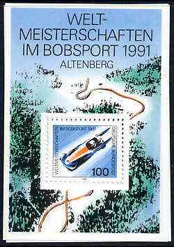 Germany 1991 World Bobsleigh Championships perf m/sheet unmounted mint, SG MS 2344, stamps on , stamps on  stamps on sport, stamps on sled