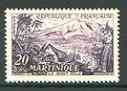 France 1955 Mount Pele, Martinique 20f (from views set) unmounted mint SG 1267, stamps on mountains, stamps on tourism