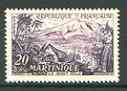 France 1955 Mount Pele, Martinique 20f (from views set) unmounted mint SG 1267, stamps on , stamps on  stamps on mountains, stamps on tourism