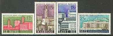 France 1958 Municipal Reconstruction set of 4 unmounted mint, SG 1376-79, stamps on , stamps on  stamps on tourism