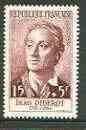 France 1958 Denis Diderot (philosopher) from Red Cross Fund set unmounted mint, SG 1392, stamps on personalities, stamps on philosophy, stamps on red cross