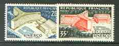 France 1958 UNESCO set of 2 unmounted mint, SG 1400-01*, stamps on , stamps on  stamps on unesco, stamps on buildings