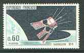 France 1966 Launching of Satellite D1 unmounted mint SG 1708*, stamps on , stamps on  stamps on space, stamps on satellites