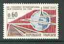 France 1966 Int railway Congress unmounted mint SG 1723*, stamps on , stamps on  stamps on railways