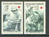 France 1966 Red Cross Fund (Nurses) set of 2 unmounted mint, SG 1733-34*, stamps on , stamps on  stamps on red cross, stamps on nurses