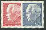 Germany - West Berlin 1967 Re-election of President Libke set of 2 unmounted mint, SG B308-9*, stamps on , stamps on  stamps on personalities, stamps on constitutions