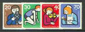 Germany - West Berlin 1974 Youth Welfare (Activities) set of 4 unmounted mint SG B452-55*, stamps on youth, stamps on photography, stamps on cameras, stamps on sport, stamps on athletics, stamps on music, stamps on nurses, stamps on children