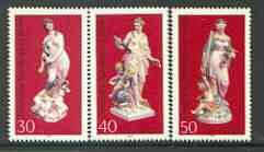 Germany - West Berlin 1974 Porcelain Figures set of 3 unmounted mint, SG B463-65*, stamps on pottery, stamps on porcelain, stamps on ceramics, stamps on 
