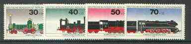 Germany - West Berlin 1975 Youth Welfare (Railway Locomotives) set of 4 unmounted mint SG B4472-75*, stamps on , stamps on  stamps on youth, stamps on railways, stamps on  stamps on children