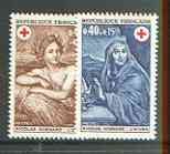 France 1969 Red Cross Fund (Paintings by Mignard) set of 2 unmounted mint, SG 1853-54*, stamps on red cross, stamps on arts, stamps on mignard