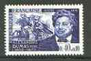 France 1970 Red Cross Fund - Alexandre Dumas (writer) unmounted mint SG 1862*, stamps on , stamps on  stamps on personalities, stamps on literature, stamps on red cross