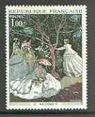 France 1972 French Art - Women in a Garden by C Monet unmounted mint SG 1945*, stamps on arts, stamps on monet, stamps on botanical
