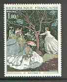 France 1972 French Art - Women in a Garden by C Monet unmounted mint SG 1945*, stamps on , stamps on  stamps on arts, stamps on monet, stamps on botanical