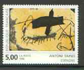 France 1992 Abstract by Antoni Tapies (from Contemporary Art set) unmounted mint SG 3105*, stamps on , stamps on  stamps on arts