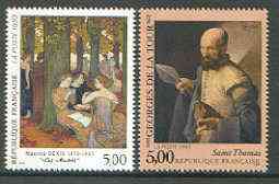 France 1993 Art set of 2 unmounted mint SG 3150-51*, stamps on arts, stamps on 
