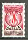 France - UNESCO 1969 Human Rights 40c unmounted mint SG U10, stamps on , stamps on  stamps on unesco, stamps on human rights