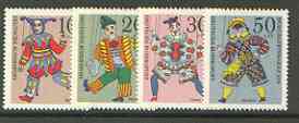 Germany - West 1970 Humanitarian Relief Funds (Puppets) set of 4 unmounted mint, SG 1559-62*, stamps on , stamps on  stamps on children, stamps on toys, stamps on puppets, stamps on theatre