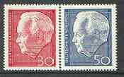 Germany - West 1967 Re-election of Pres Lubke set of 2 unmounted mint SG 1447-48*, stamps on personalities, stamps on constitutions, stamps on politics