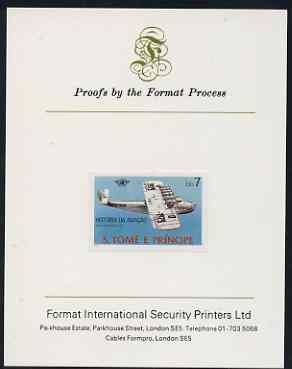 St Thomas & Prince Islands 1979 Aviation History 7Db (Dornier DO X) imperf proof mounted on Format International proof card, stamps on , stamps on  stamps on aviation, stamps on seaplane