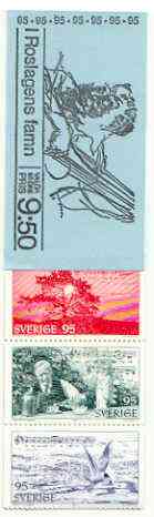 Booklet - Sweden 1977 Tourism (Musical Poem) 9k50 booklet complete and pristine, SG SB319, stamps on tourism, stamps on music, stamps on poetry, stamps on fishing, stamps on dancing, stamps on food, stamps on slania