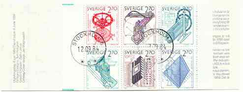 Sweden 1984 Made In Sweden 16k20 booklet complete with first day cancels, SG SB373, stamps on , stamps on  stamps on inventions, stamps on industry, stamps on  stamps on  oil , stamps on  stamps on 