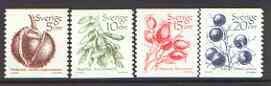 Sweden 1983 Fruits set of 4 unmounted mint, SG 1139-42, stamps on , stamps on  stamps on fruit, stamps on food, stamps on 