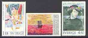 Sweden 1978 Paintings by Swedish Artists set of 3 unmounted mint, SG 971-73, stamps on arts, stamps on slania