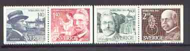 Sweden 1980 Nobel Prize Winners of 1920 set of 4 unmounted mint, SG 1056-59, stamps on nobel, stamps on medical, stamps on literature, stamps on physics, stamps on chemistry, stamps on 