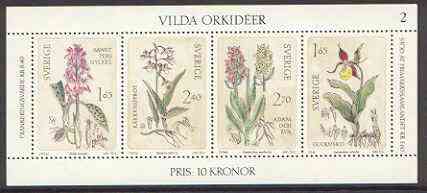 Sweden 1982 Wild Orchids perf m/sheet unmounted mint, SG MS 1128, stamps on flowers, stamps on orchids