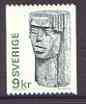 Sweden 1976 Girls Head (wood carving) 9k (ex coils) unmounted mint SG 882, stamps on artefacts, stamps on carvings, stamps on women, stamps on slania