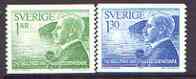 Sweden 1976 Literature nobel Prize Winner of 1916 set of 2 unmounted mint SG 905-906, stamps on , stamps on  stamps on nobel, stamps on literature, stamps on personalities