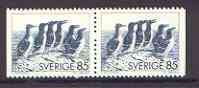Sweden 1976 Guillemot & Razorbills 85Ã¶ horiz pair (ex booklets) unmounted mint SG 878a, stamps on , stamps on  stamps on birds, stamps on guillemots, stamps on razorbills