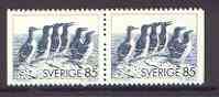 Sweden 1976 Guillemot & Razorbills 85ö horiz pair (ex booklets) unmounted mint SG 878a, stamps on birds, stamps on guillemots, stamps on razorbills