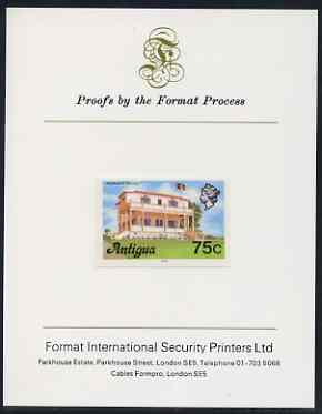 Antigua 1976 Premier's Office 75c (with imprint) imperf proof mounted on Format International proof card (as SG 482B)