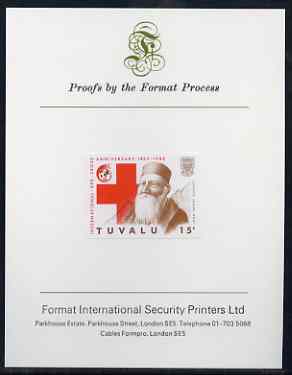 Tuvalu 1988 Red Cross 15c imperf proof mounted on Format International proof card (as SG 518), stamps on medical, stamps on red cross