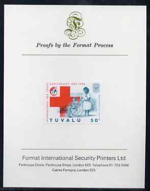 Tuvalu 1988 Red Cross 50c imperf proof mounted on Format International proof card (as SG 520), stamps on medical, stamps on red cross