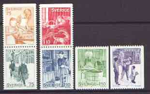 Sweden 1977 Christmas (Seasonal Customs) set of 6 unmounted mint, SG 944-49, stamps on christmas, stamps on food, stamps on candles